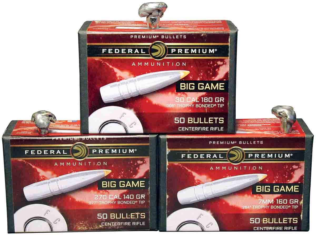 Shooting the 140-grain .270, 160-grain 7mm and 180-grain Trophy Bonded Tip bullets into stacks of dry newspaper resulted in  penetration and retained weight practically identical to Trophy Bonded Bear Claws from 20 years ago.
